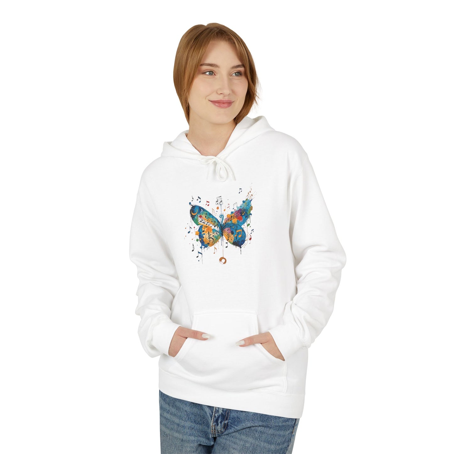 Colorful Butterfly Graphic Hoodie, Unisex Fleece Sweatshirt for Spring, Gifts for Nature Lovers, Unique Fashion for Everyday Wear, [...]