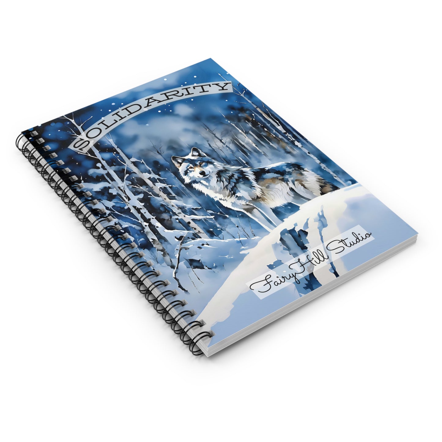 Notebook - Winter Wolf Art, Ruled Line Spiral Notebook