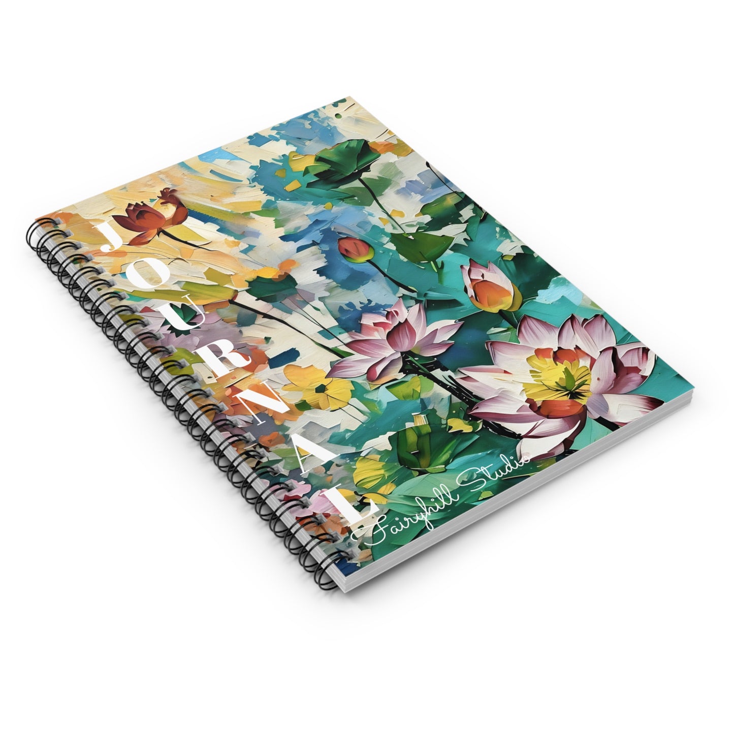 Spiral Notebook - Monet's Garden Pond Lotus Flowers Art