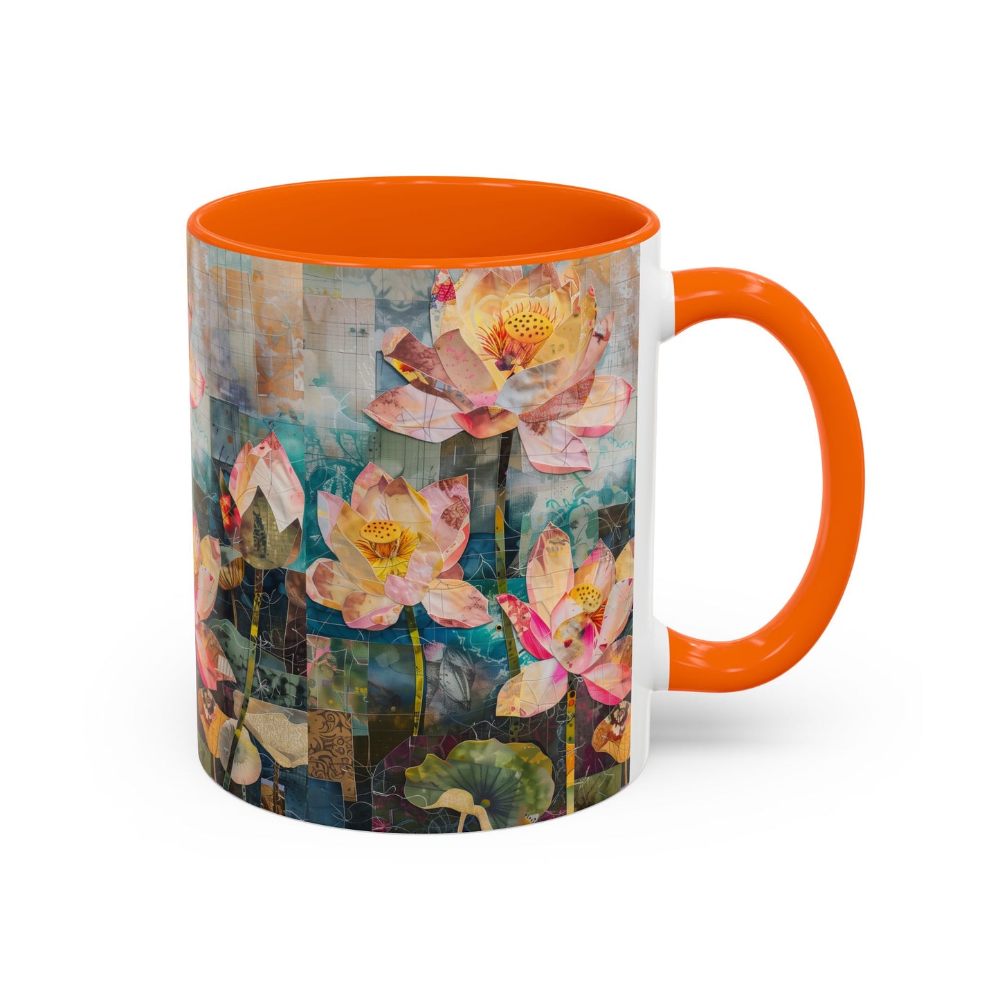 Mug - Pink Water Lilies Pond Watercolor Art by Fairyhill Studio - 11oz