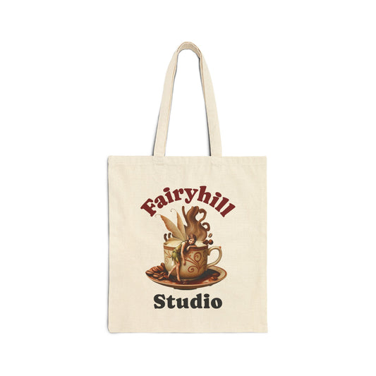 Colorful Coffee  Fairy  Tote Bag, Eco-Friendly Canvas Bag, Reusable Shopping Bag, Artsy Gift for Nature Lovers, Stylish Handbag