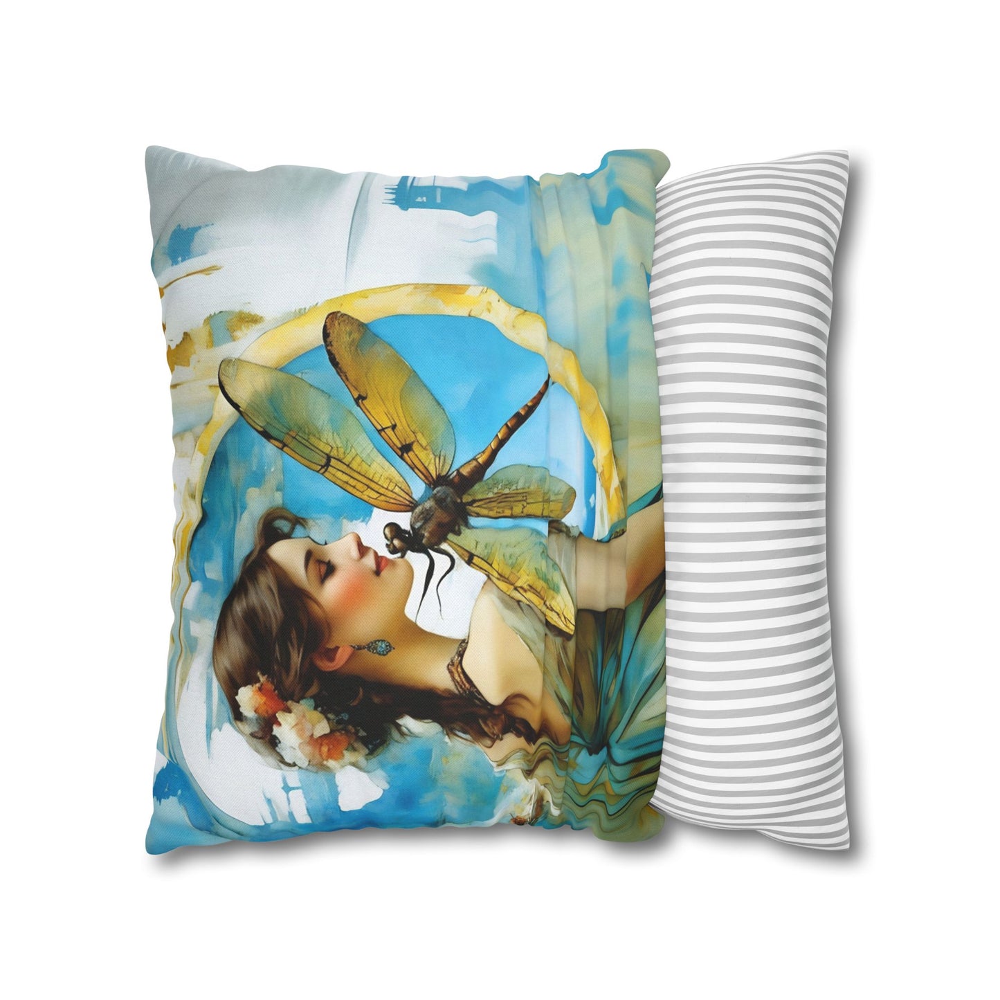 Elegant Dragonfly Art Pillowcase | Decorative Cushion Cover, Home Decor, Gift Idea, Bohemian Style, Christmas Decoration