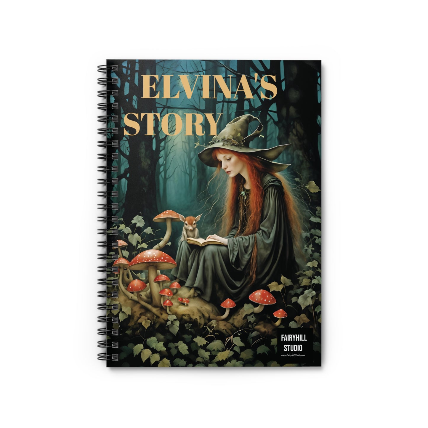Personalized Witch in a Mushroom Forest Spiral Notebook - Ruled Line