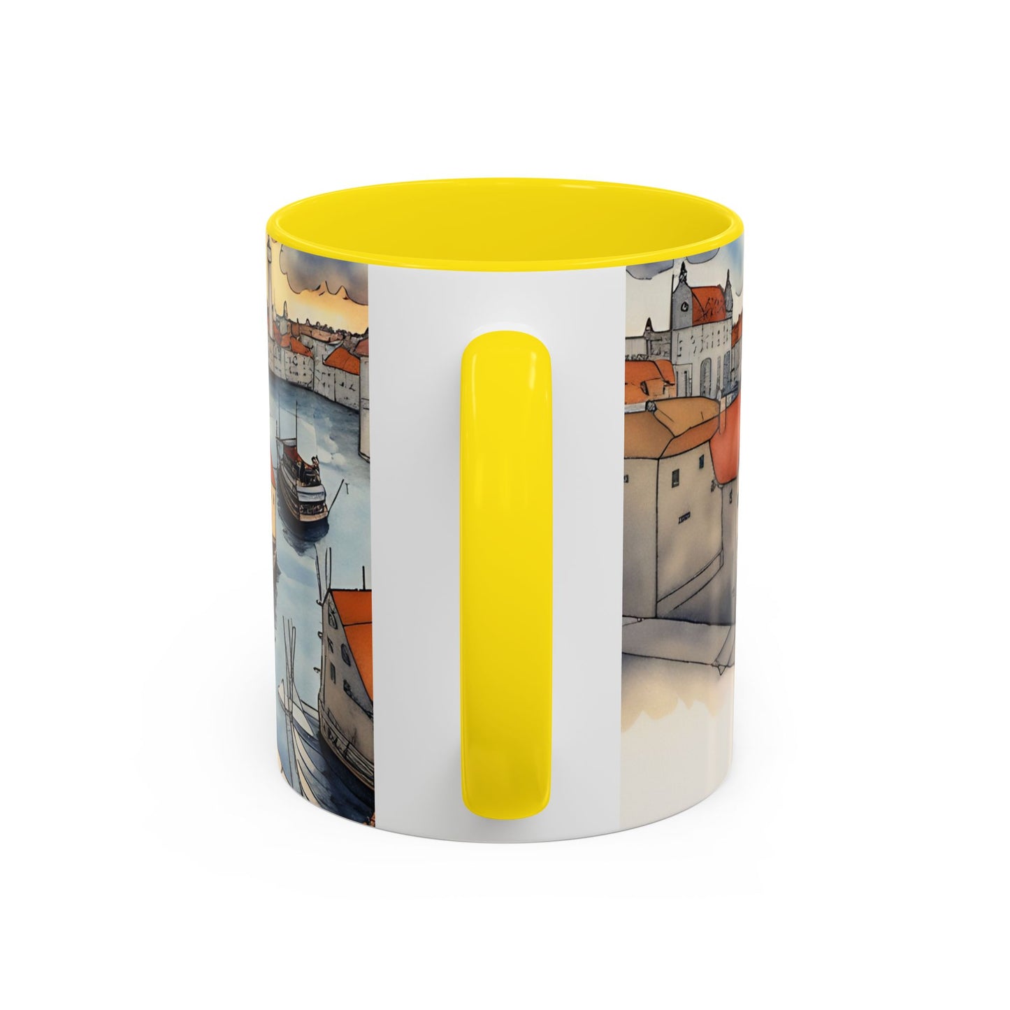 Girl with Black cat on a roof top Art-Themed Coffee Mug - 11 & 15oz Accent Mug for Musroom  Fsiry Lovers