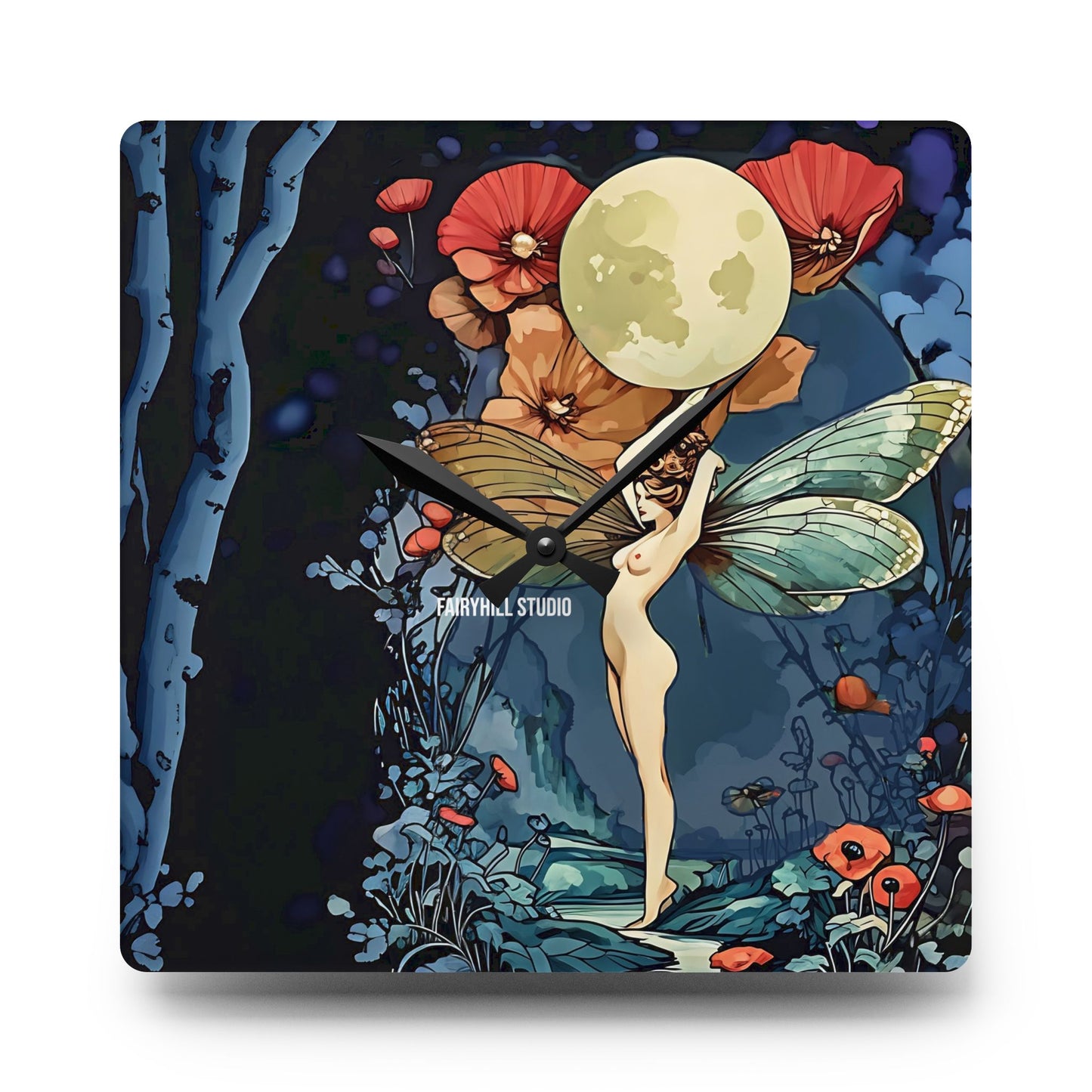 Acrylic Wall Clock - Moon fairy