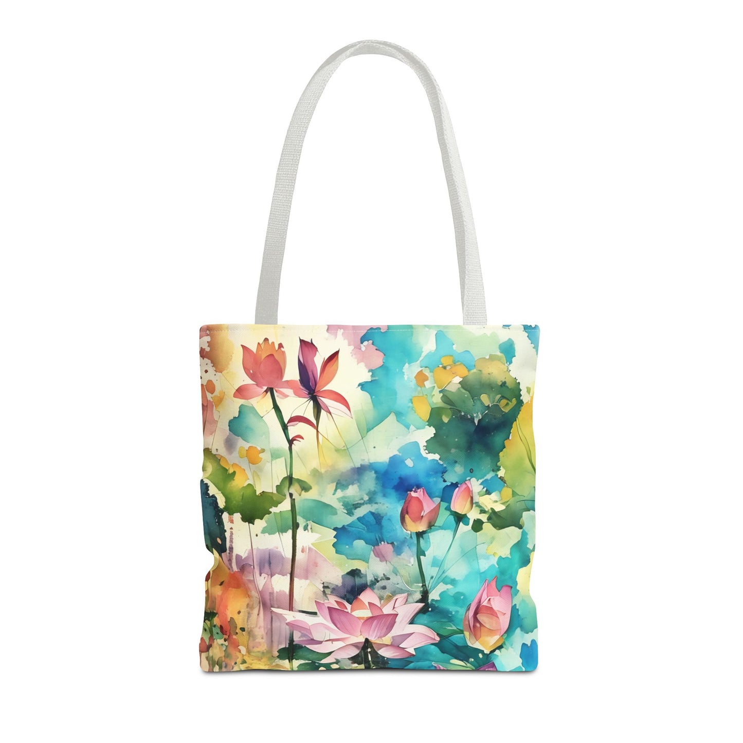 Tote Bag  with lotus flower art(AOP)