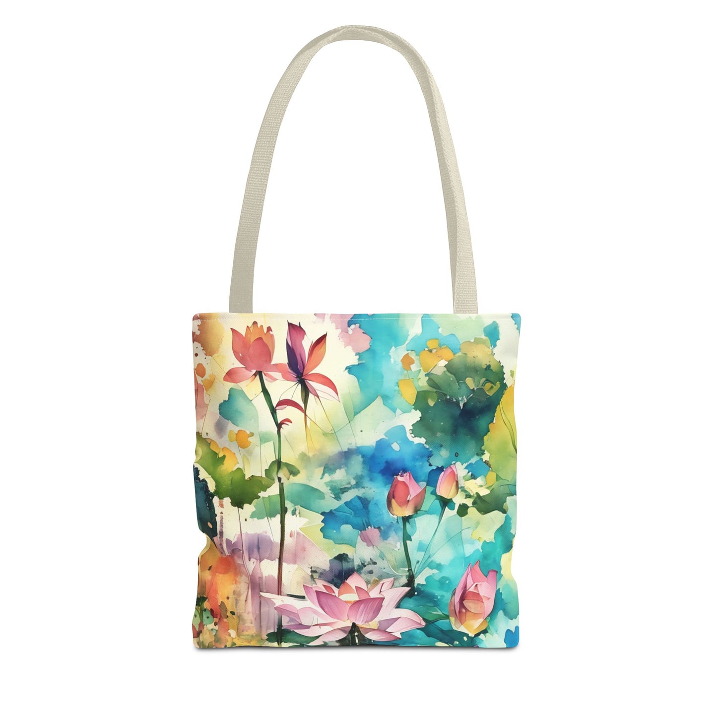 Tote Bag  with lotus flower art(AOP)
