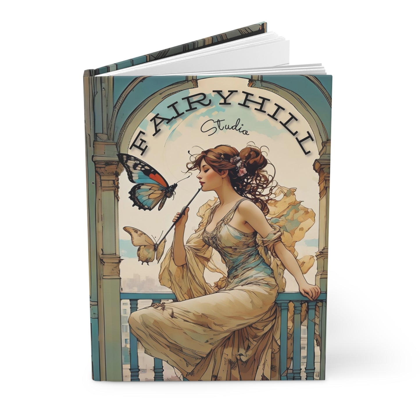 Hardcover Journal - Butterfly Whisperer Fantasy Art by Fairy Voices