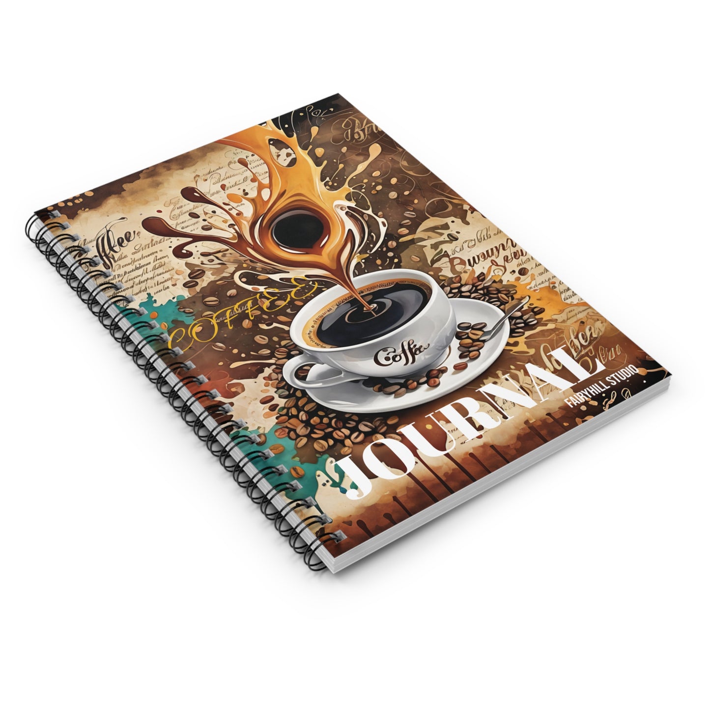 Morning  Coffee Notebook - Ruled Line coffee  Spiral Journal