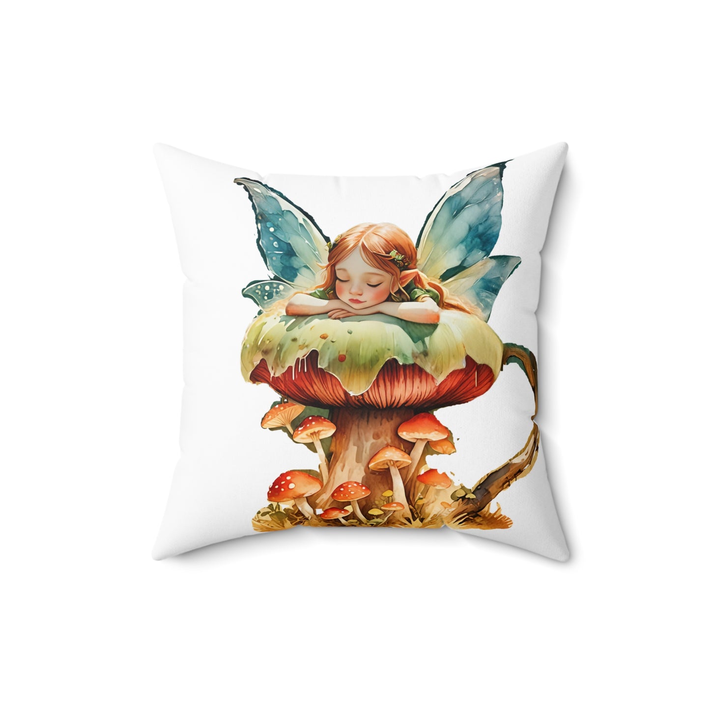 Polyester Pillow Midnight Fairy Garden Art Square Pillow