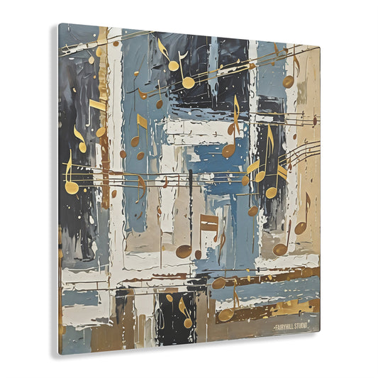 Art Acrylic Prints Golden Music Notes Art