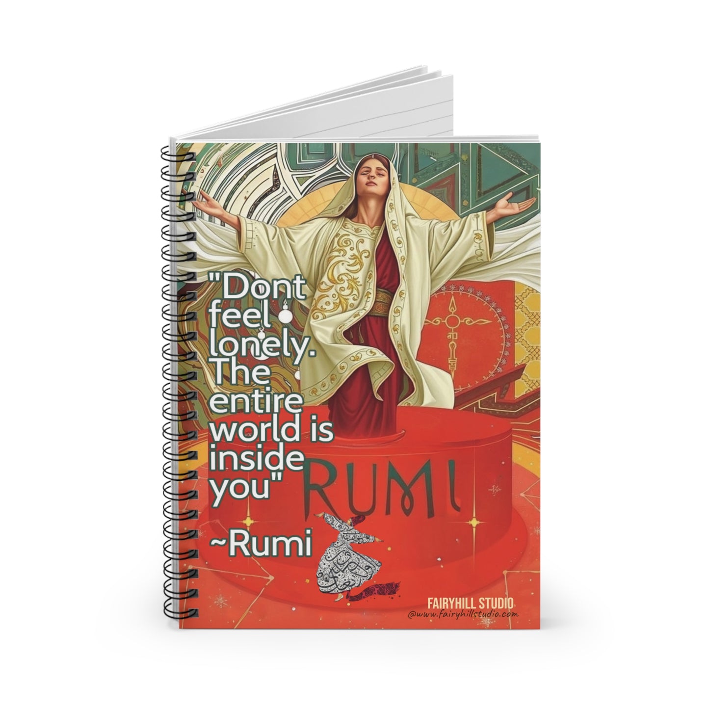 Ruled Line Spiral Notebook - Personalized Inspirational Rumi Quote