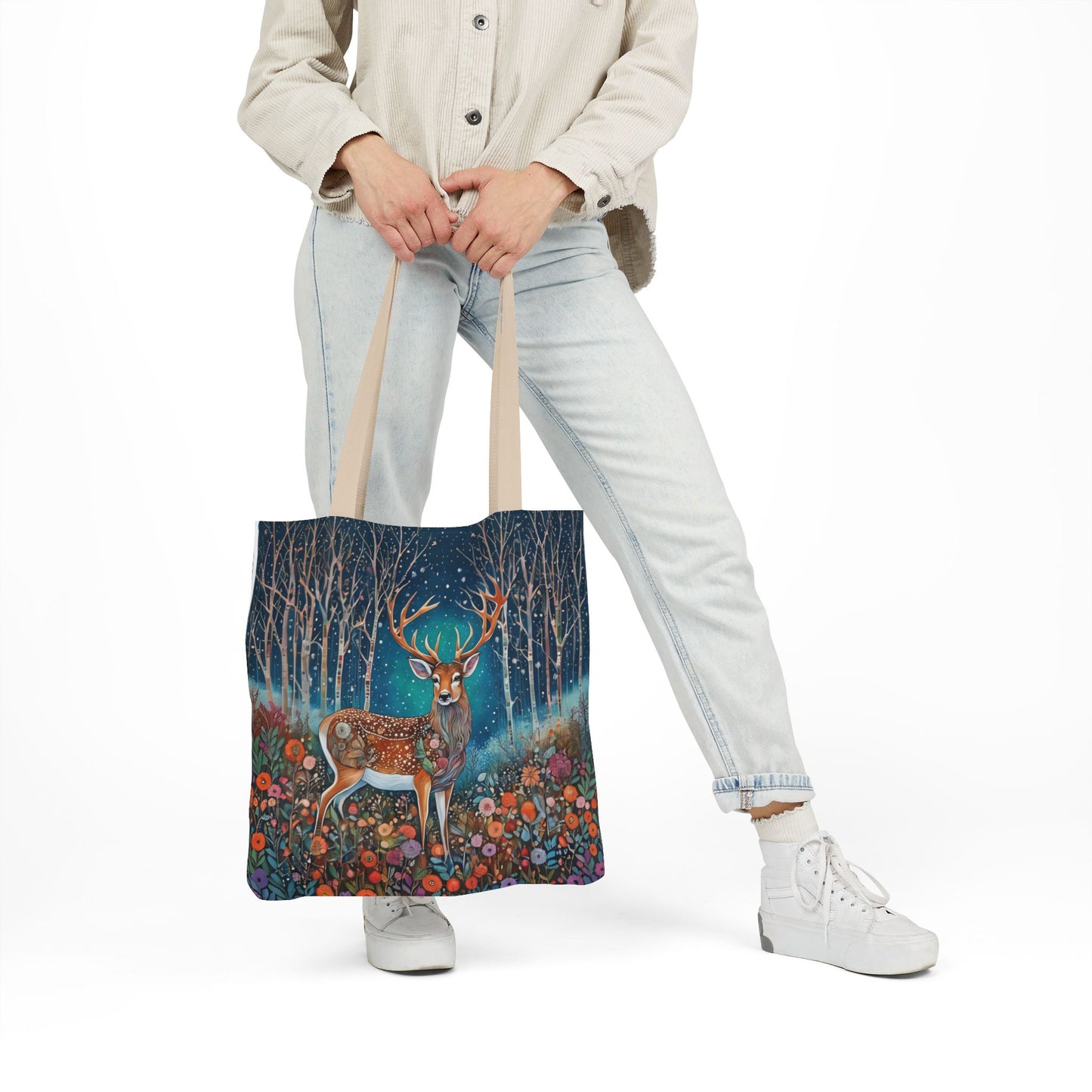 Colorful nature Deer-Inspired Canvas Tote Bag - Perfect for Beach Days, Eco-Friendly Shopping, and Summer Fun!