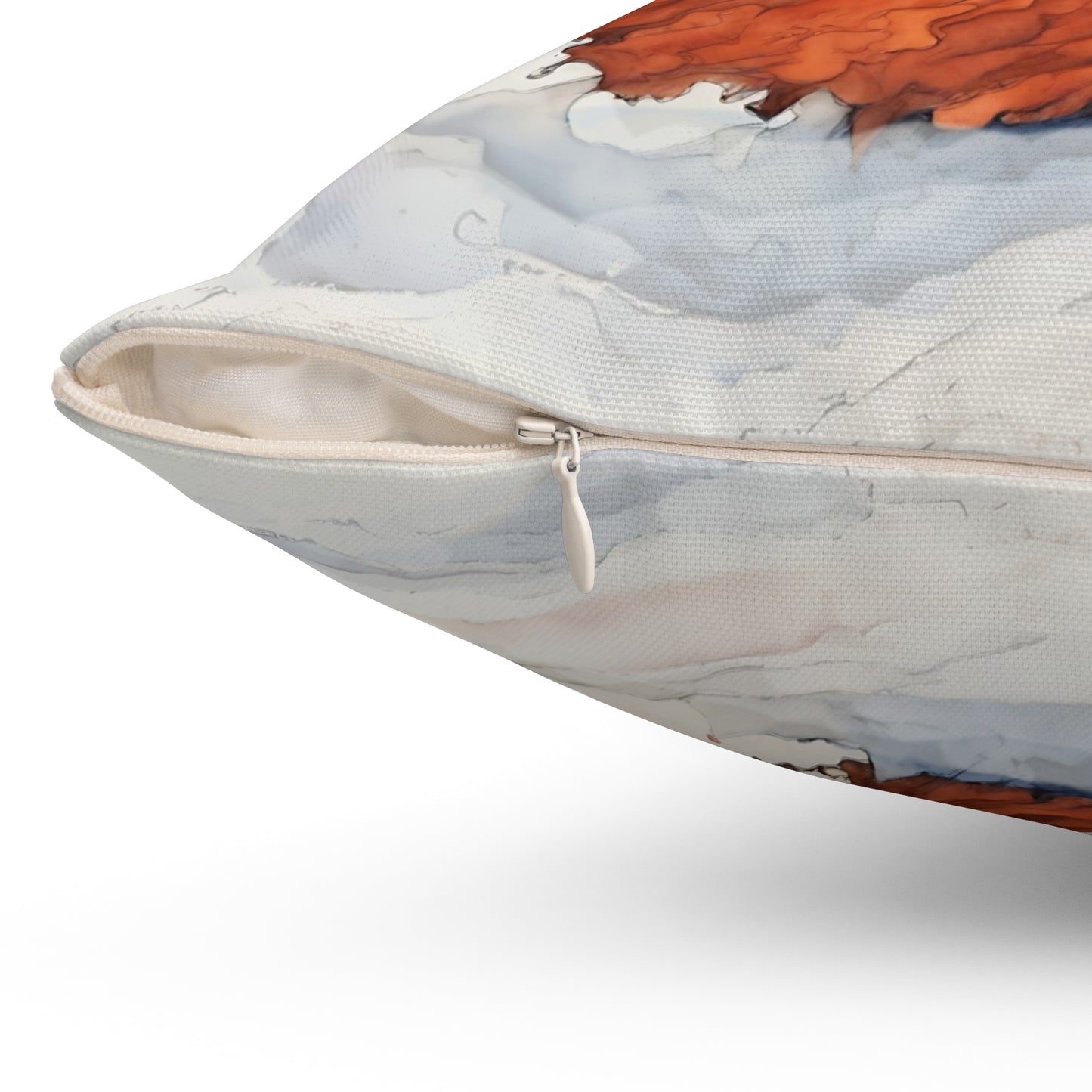 Crimson snow witch with black cat pillow  Square Pillow - by Fairyhill Studio