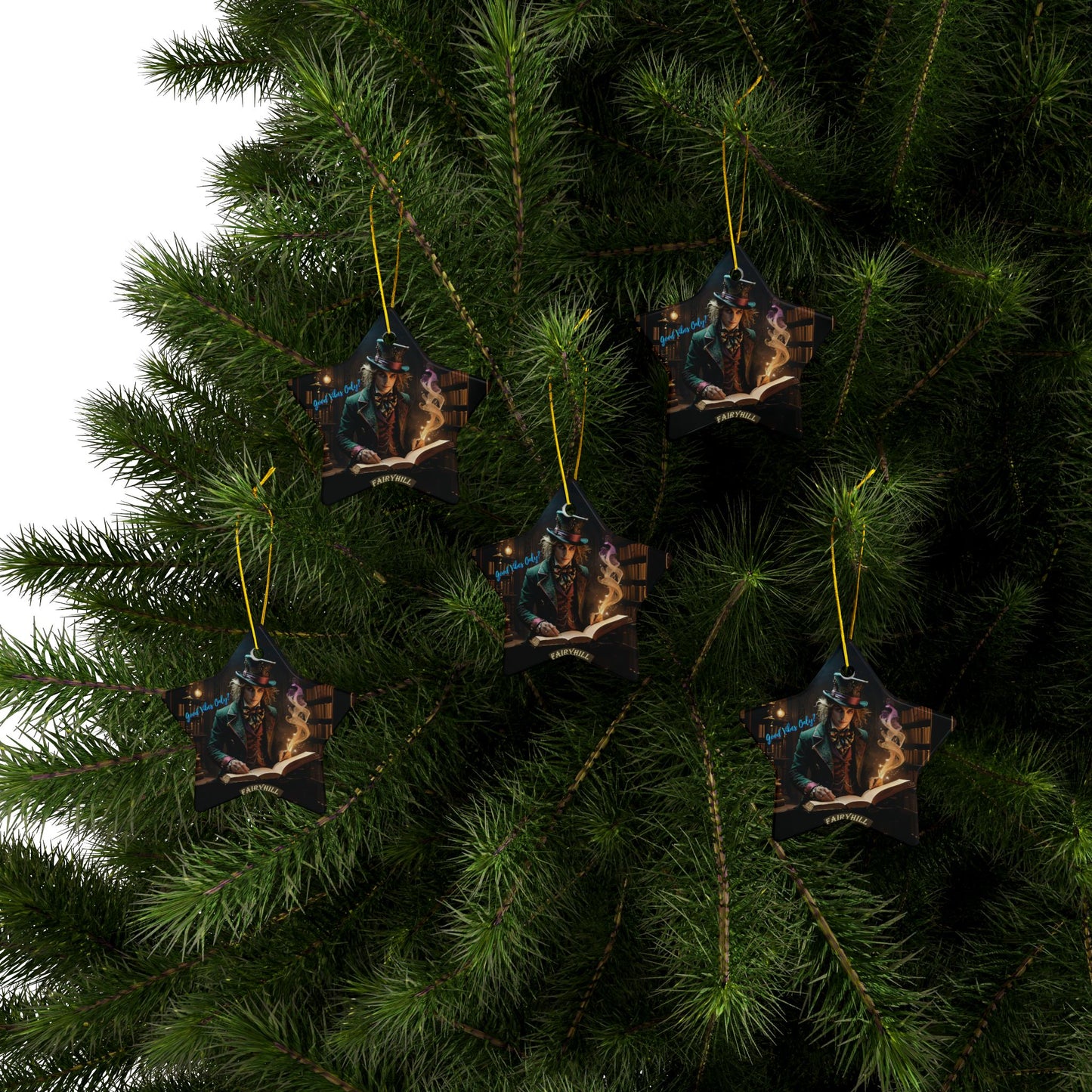 Christmas Ornaments - Good Vibes Only, Top Hatter Design