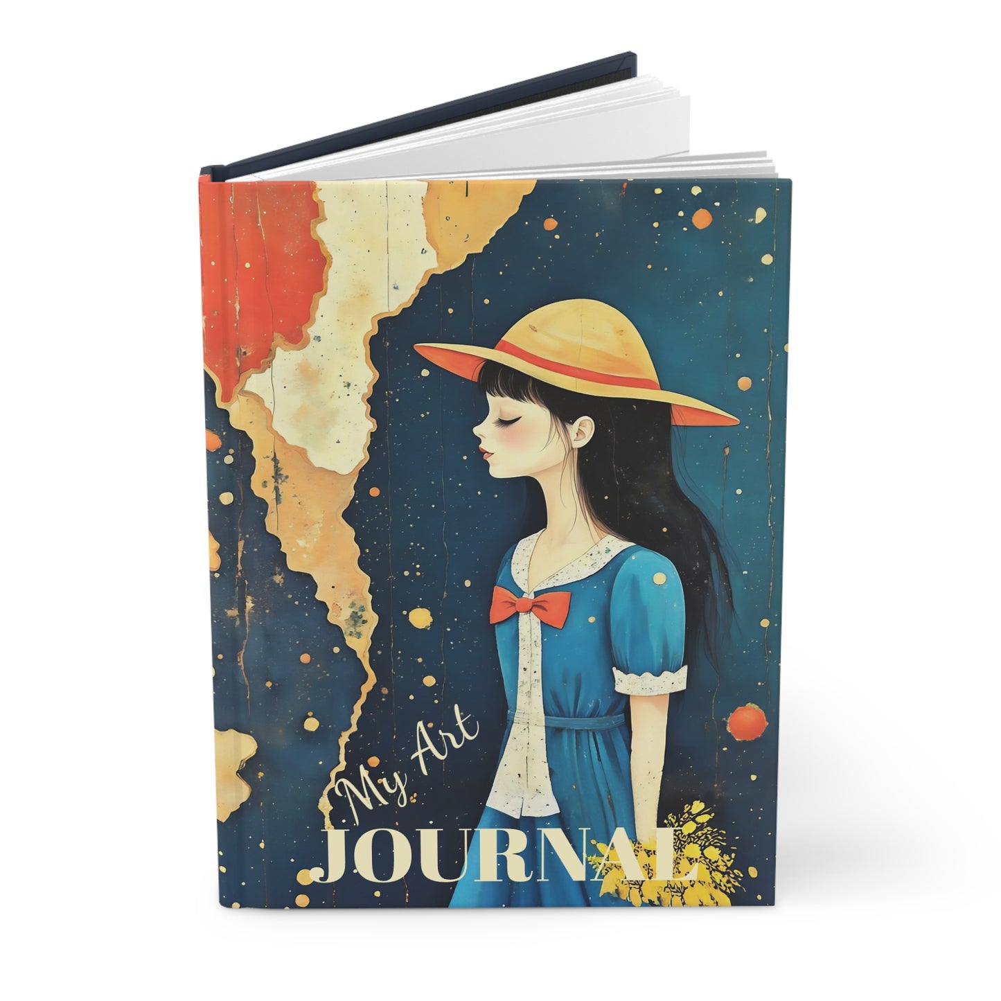 Madeline with  yellow hat art Mindful  Journal Hardcover
