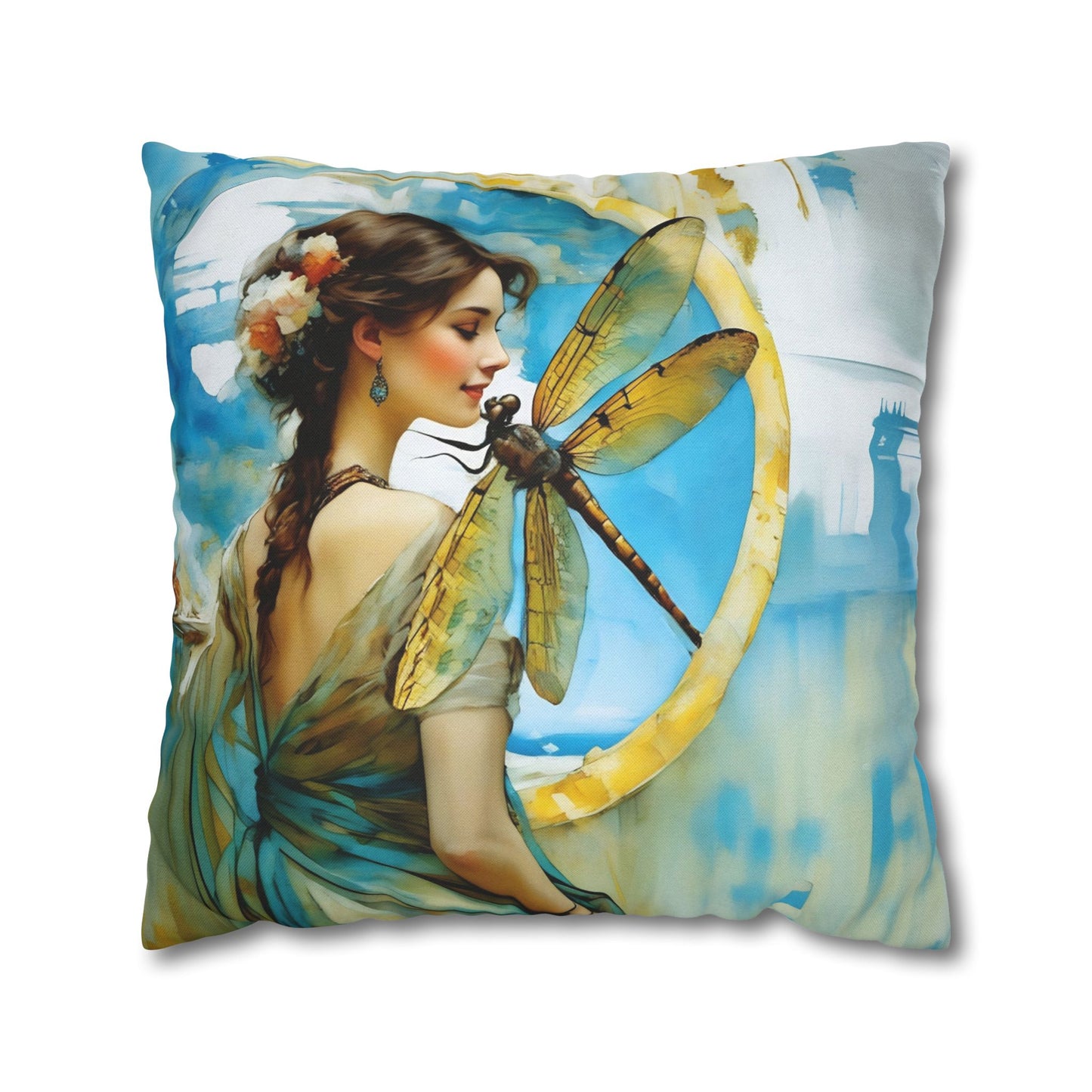 Elegant Dragonfly Art Pillowcase | Decorative Cushion Cover, Home Decor, Gift Idea, Bohemian Style, Christmas Decoration