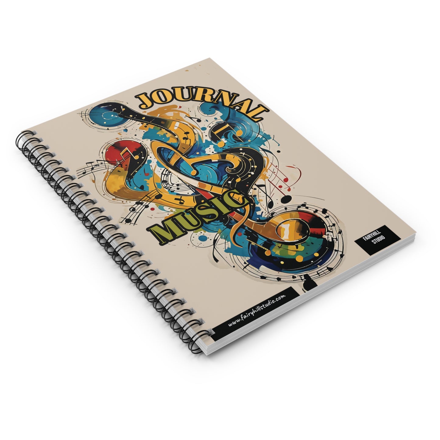 Spiral Notebook Christmas holiday music journal music  notes - Ruled Line