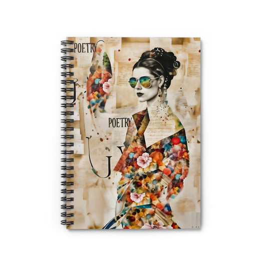 Spiral Notebook - Vintage Fashion Model Ruled Line