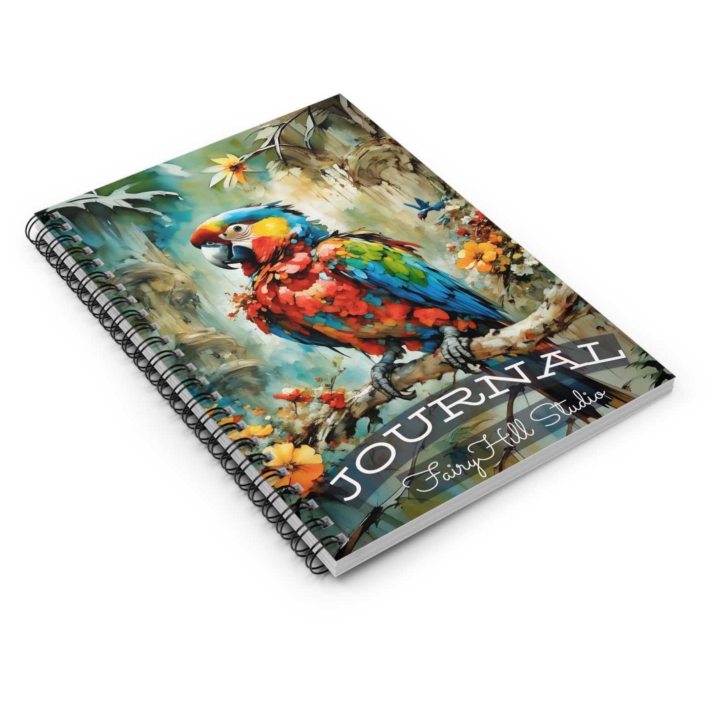 Spiral Notebook Parrot Art Ruled Line