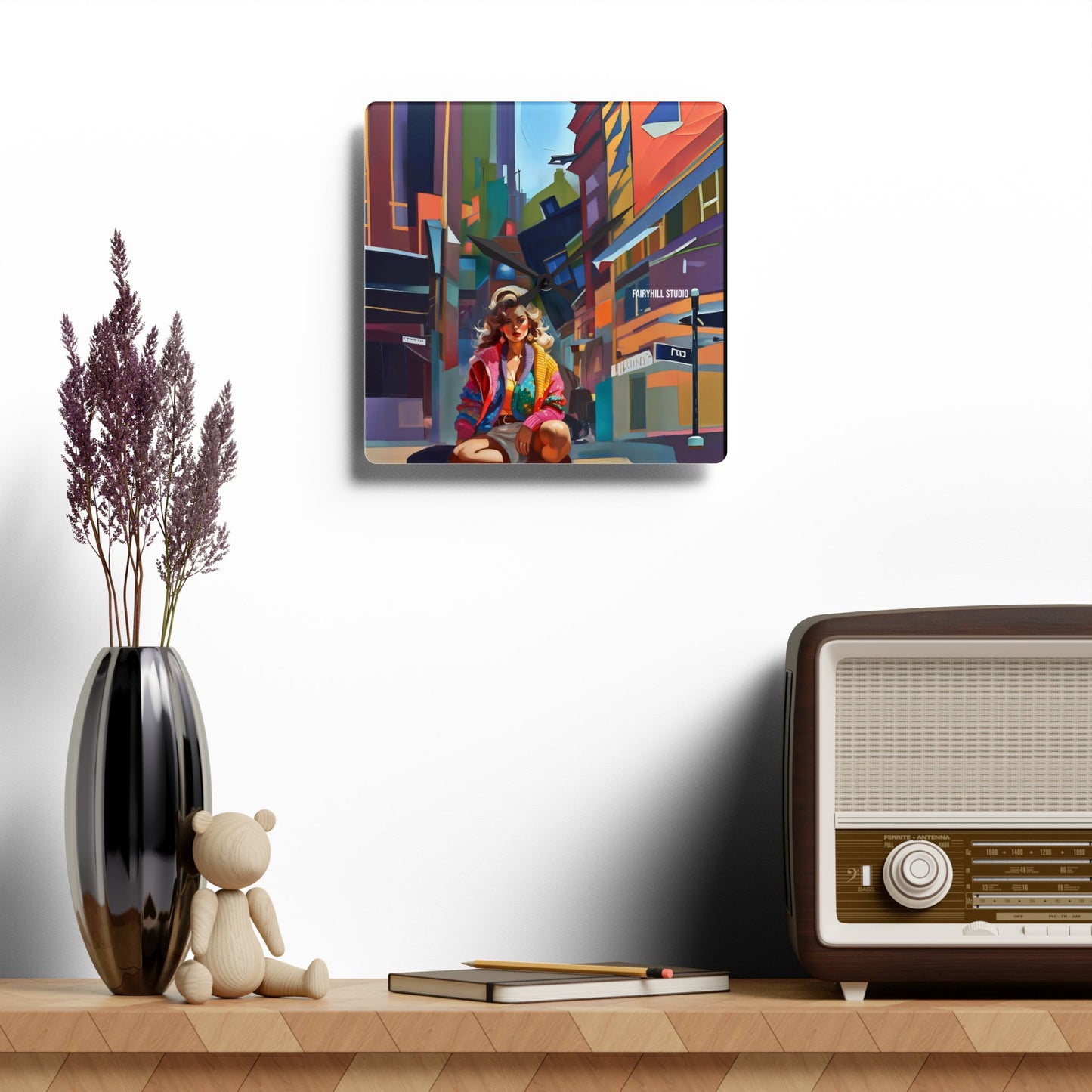 Acrylic Wall Clock 1970"s memories