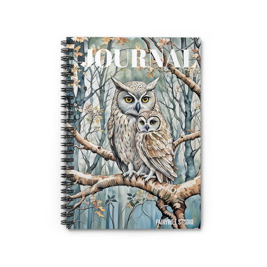 Spiral Notebook -  Owl Family Art