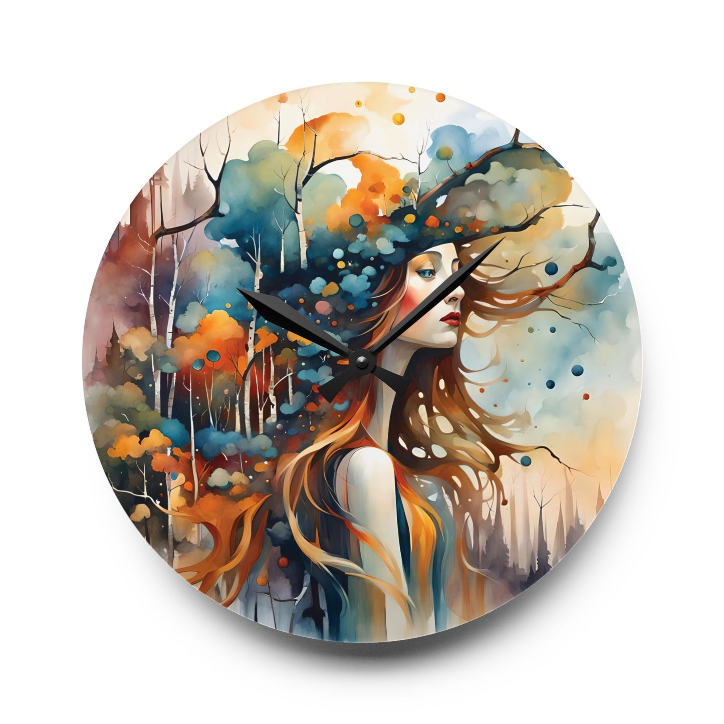 Acrylic Wall Clock Rainbow Dreams Art by Fairyhill studio