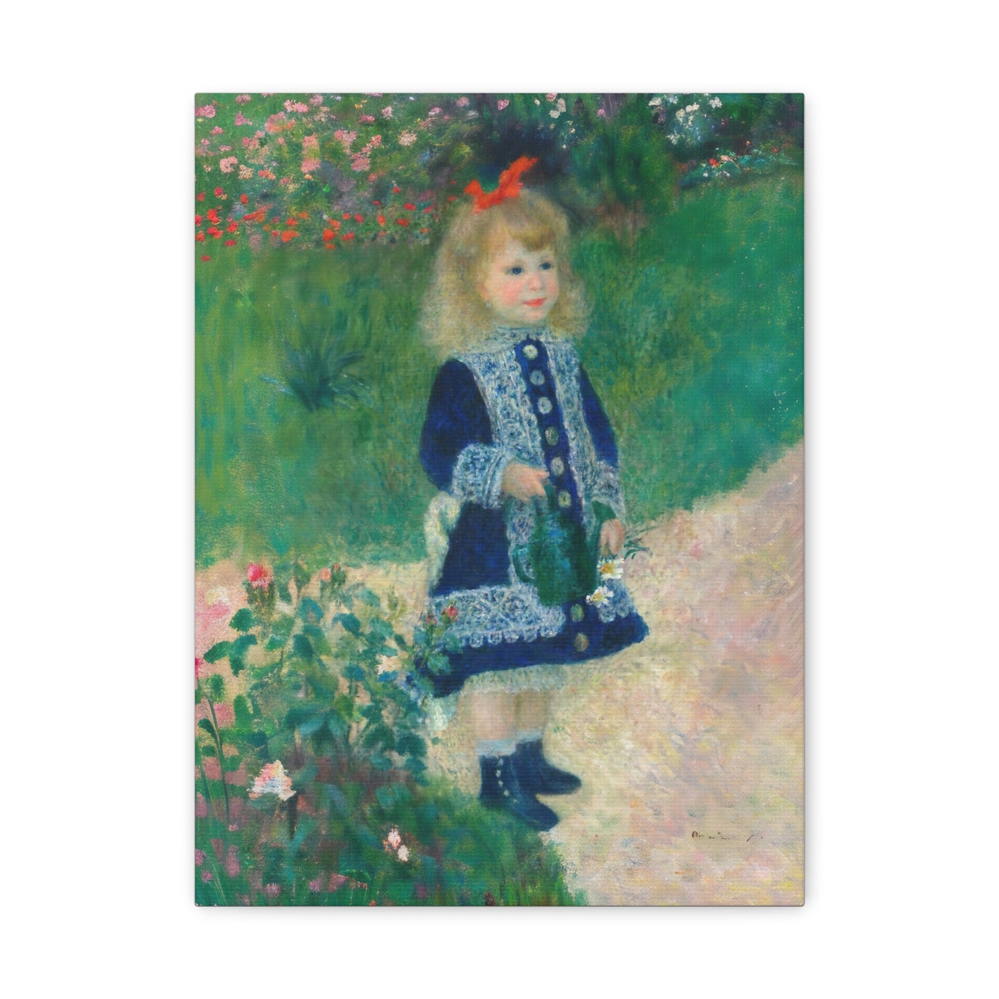 Canvas Art -  A Girl with a Watering Can, 1876 Auguste Renoir (artist) French, 1841 - 1919 , Stretched Matte 1 25"