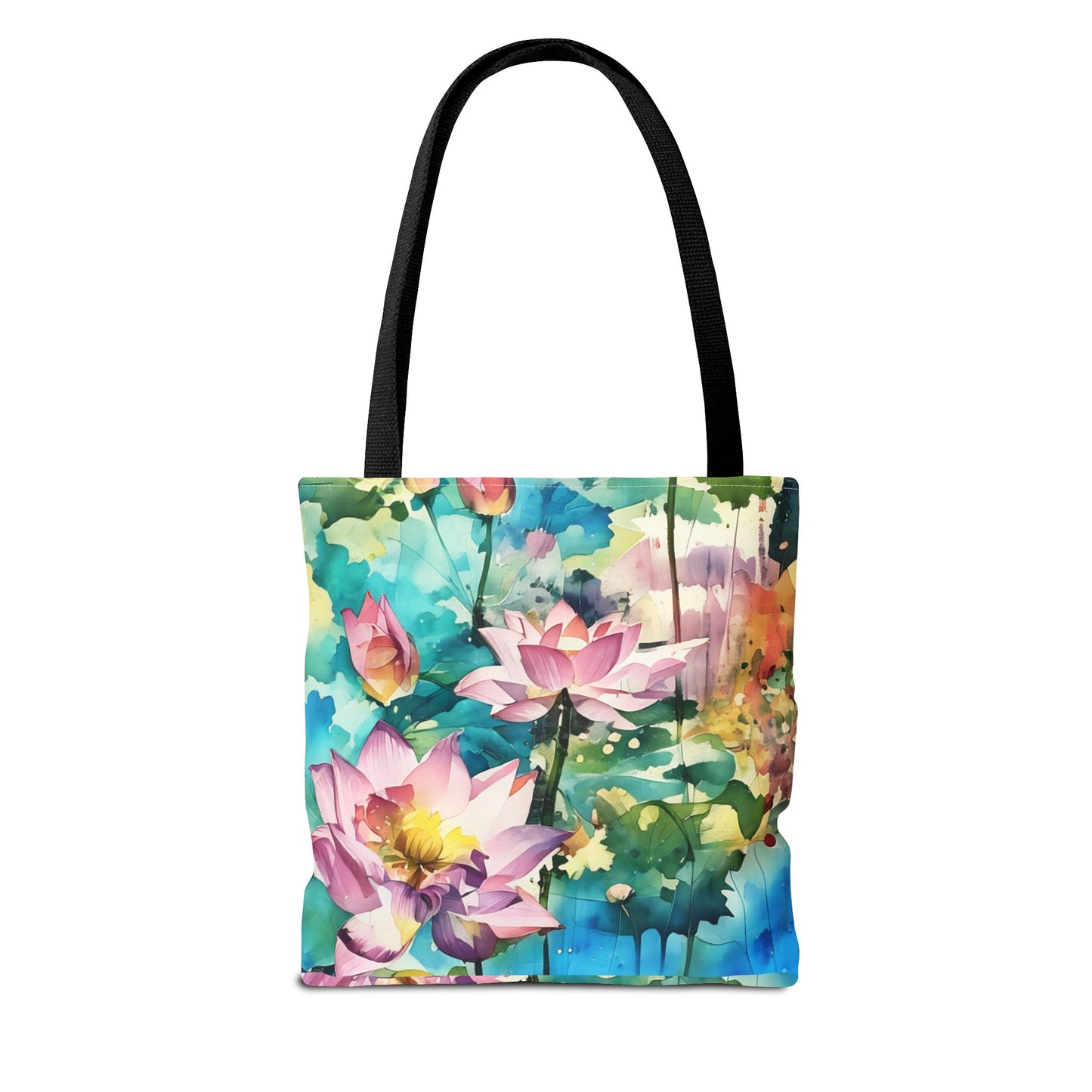 Tote Bag  with lotus flower art(AOP)