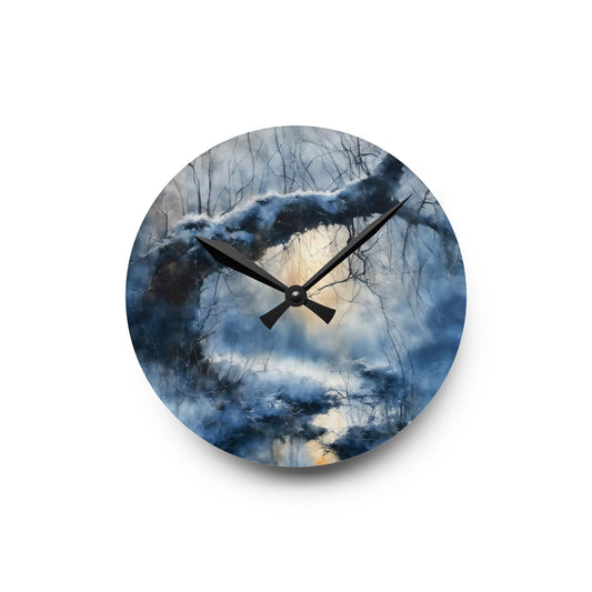 Winter Scene Wall Clock - Acrylic