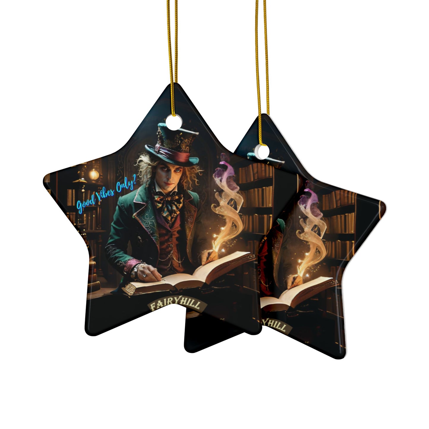 Christmas Ornaments - Good Vibes Only, Top Hatter Design