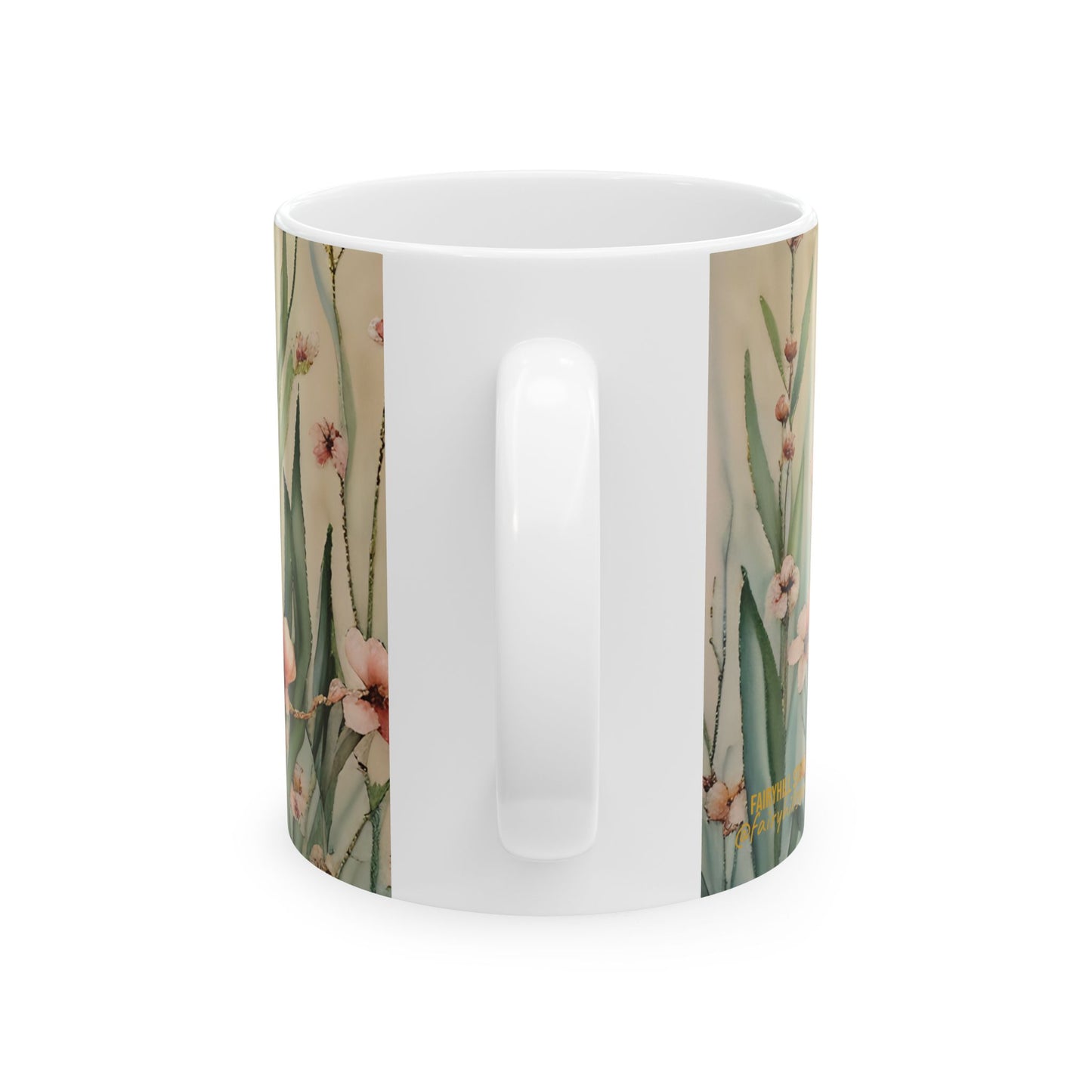 Mug - Bird in Yellow Summer Flowers, Fairyhill Studio Art