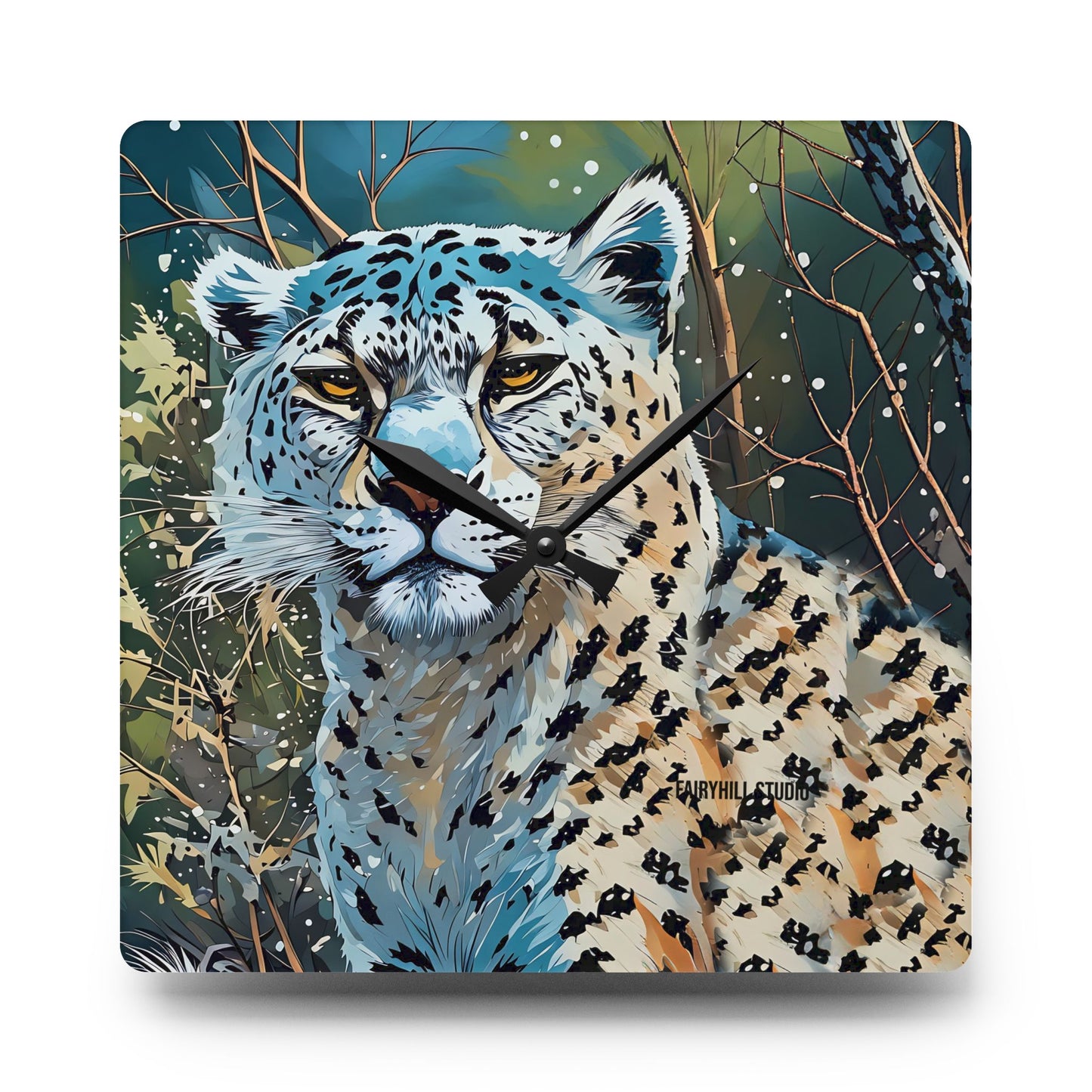 Acrylic Wall Clock Snow Tiger Paradise/Art