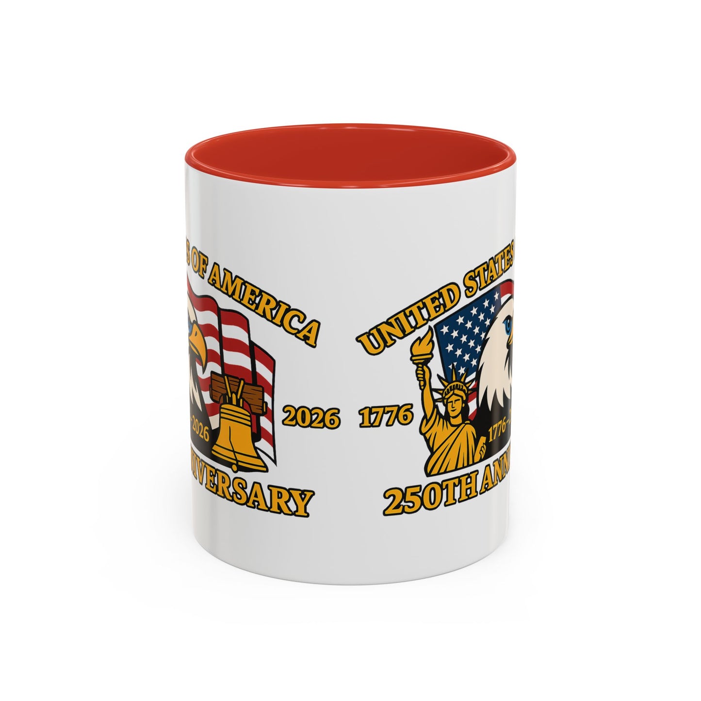 250th Anniversary USA Eagle Liberty Bell Accent Coffee Mug (11/15oz)