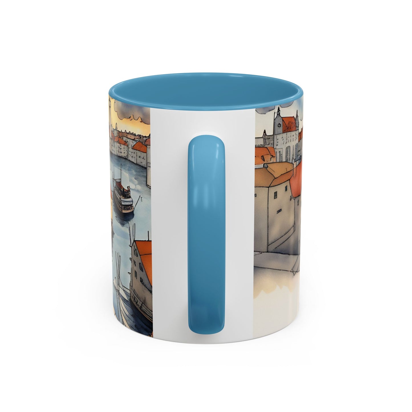 Girl with Black cat on a roof top Art-Themed Coffee Mug - 11 & 15oz Accent Mug for Musroom  Fsiry Lovers