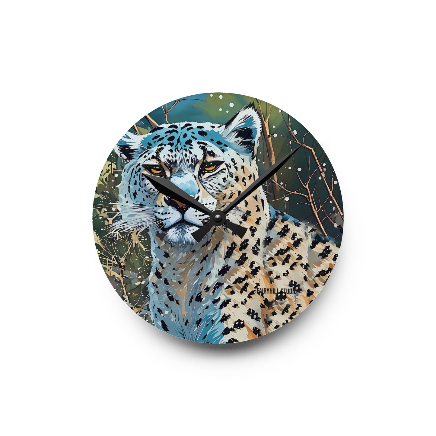 Acrylic Wall Clock Snow Tiger Paradise/Art