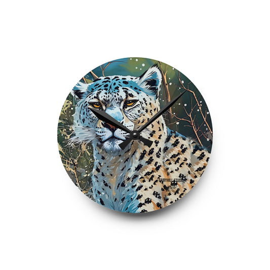 Acrylic Wall Clock Snow Tiger Paradise/Art
