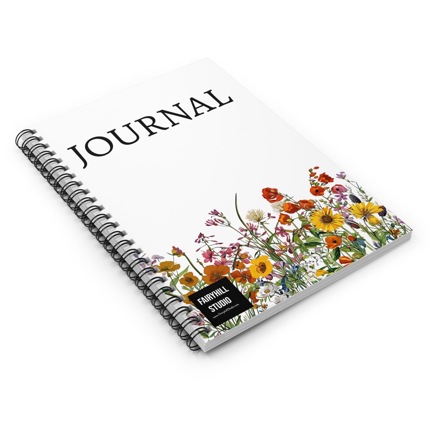 Fairy Hill Studio Botanic wild flowers Journal, Spiral Notebook - Ruled Line
