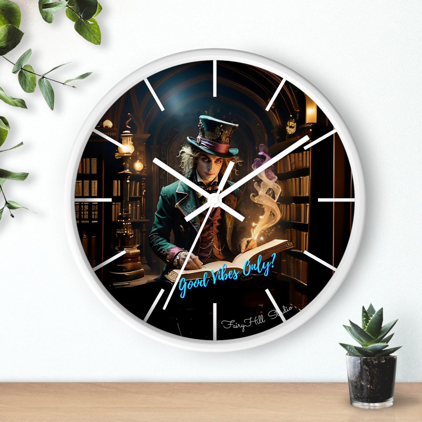 Fairy Hill Studio" Good Vibes Only"  Wall Clock