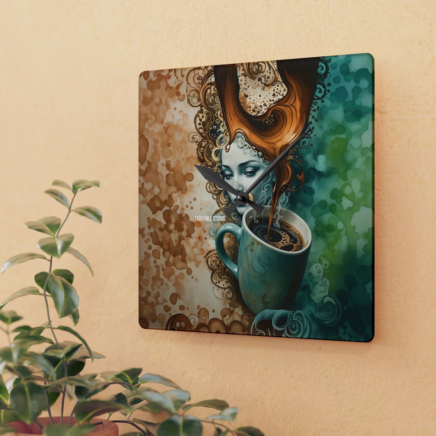 Wall Clock - Coffee Time /  Art Design