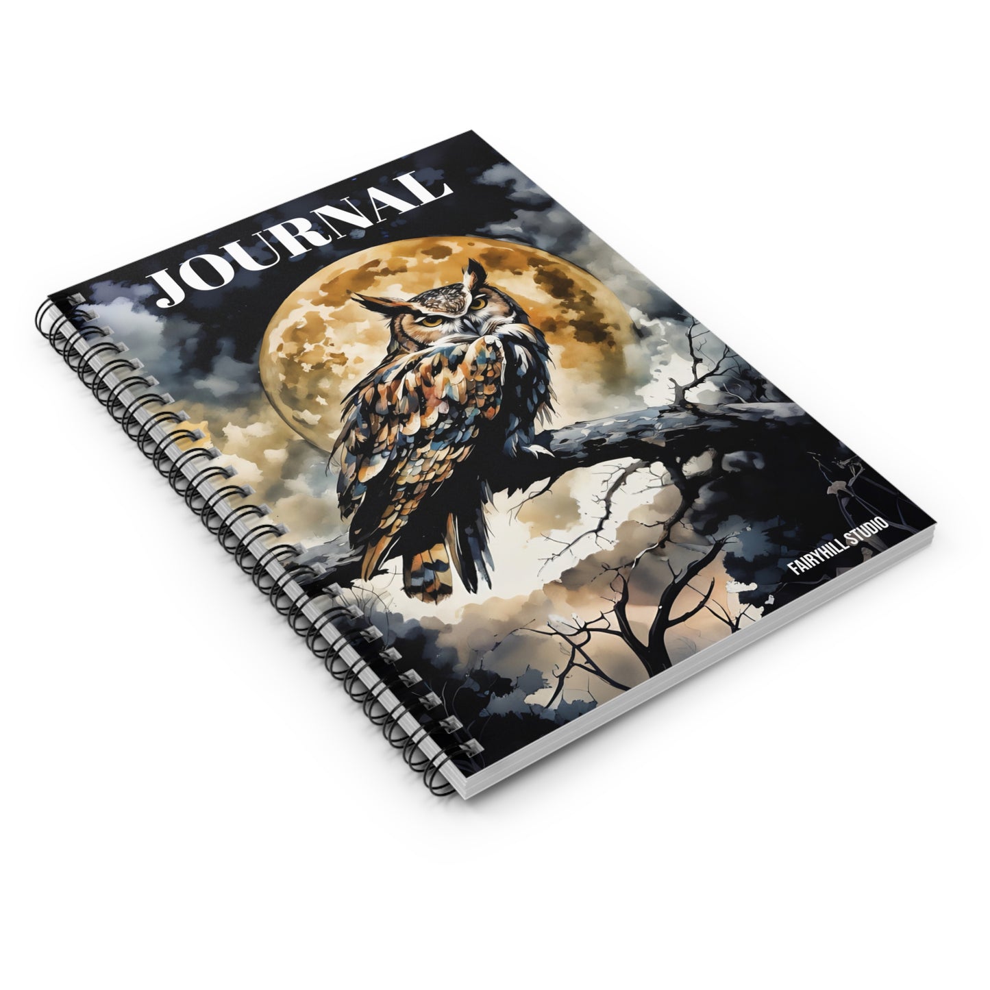 Spiral Notebook - Midnight Owl Art Design