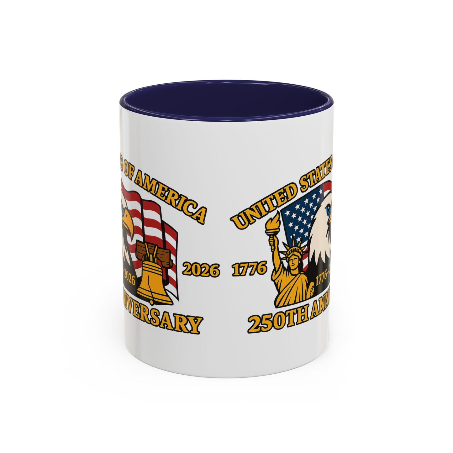 250th Anniversary USA Eagle Liberty Bell Accent Coffee Mug (11/15oz)