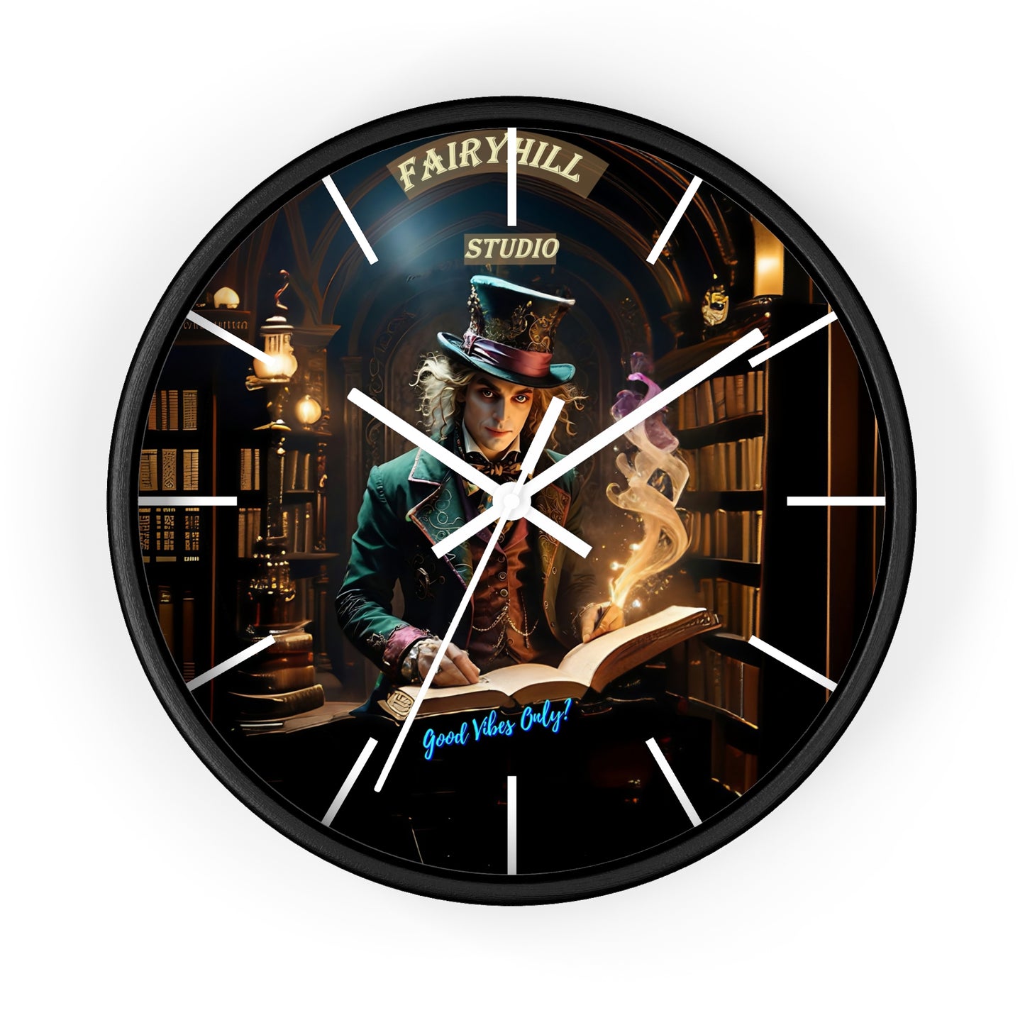 Fairy Hill Studio" Good Vibes Only"  Wall Clock