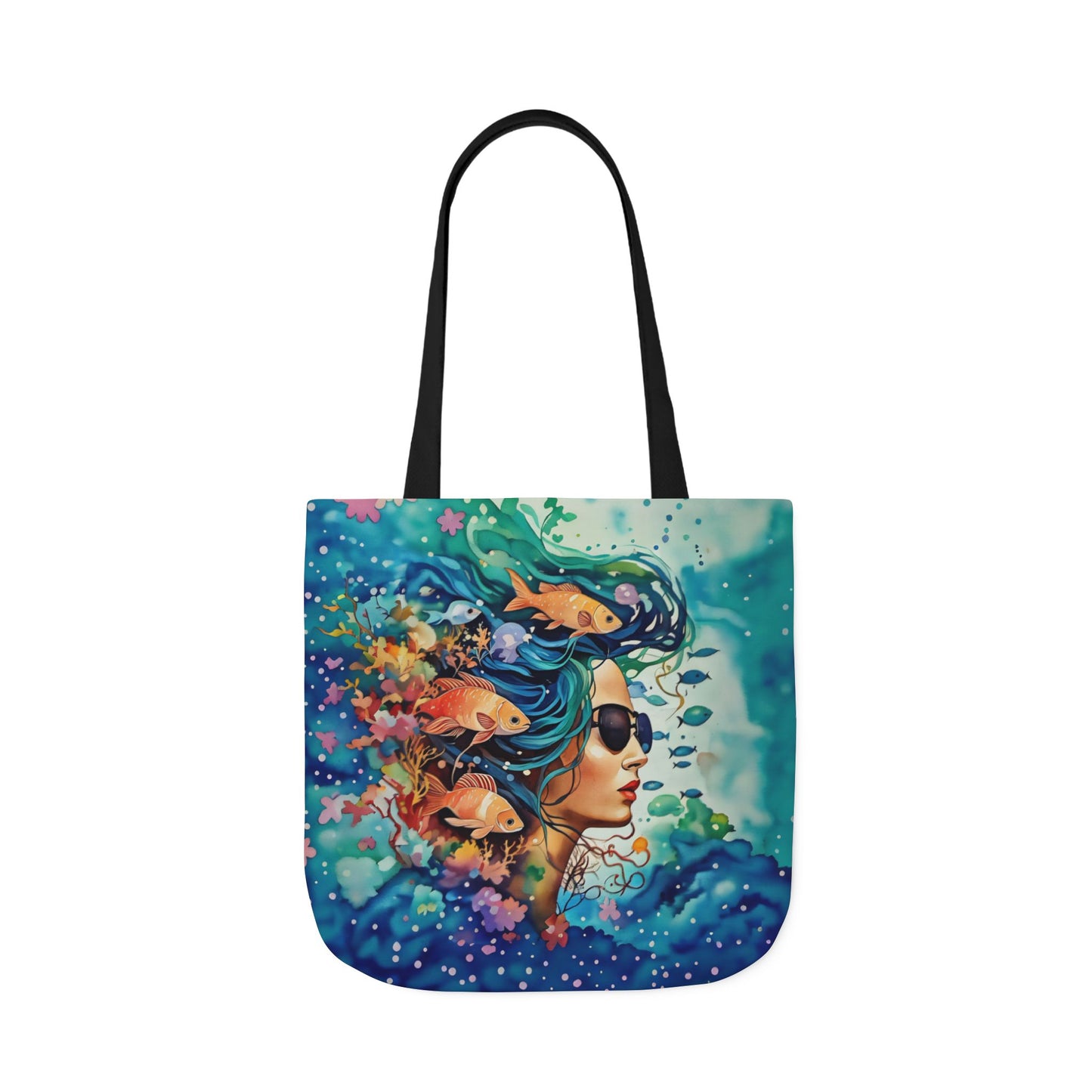 Colorful Ocean-Inspired Canvas Tote Bag - Perfect for Beach Days, Eco-Friendly Shopping, and Summer Fun!
