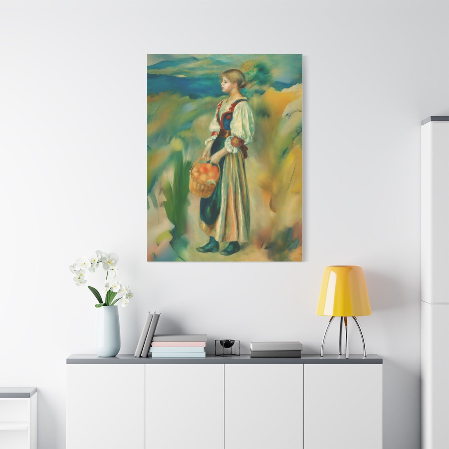 Canvas Print - Girl with a Basket of Oranges Art by Auguste Renoir