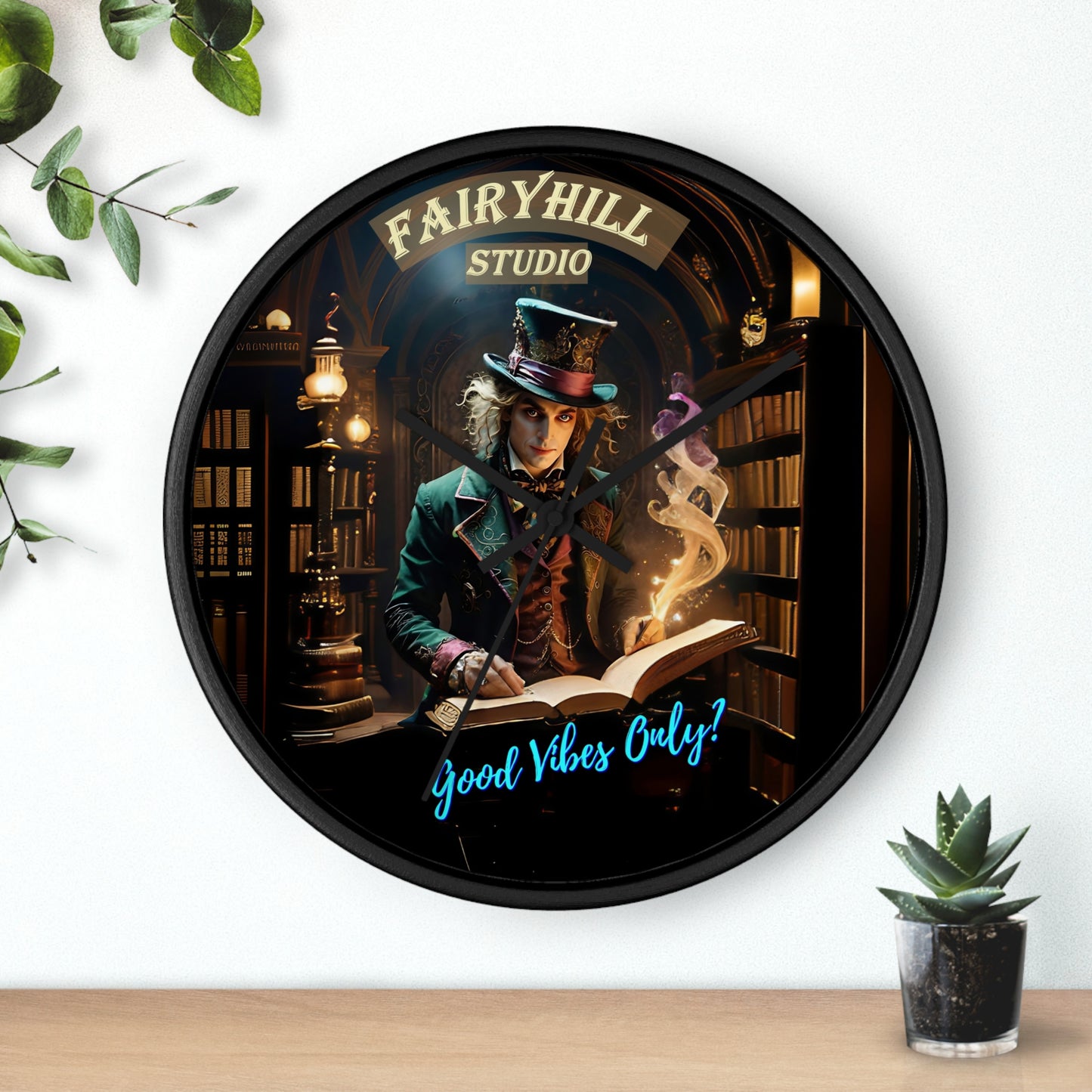 Fairy Hill Studio" Good Vibes Only"  Wall Clock