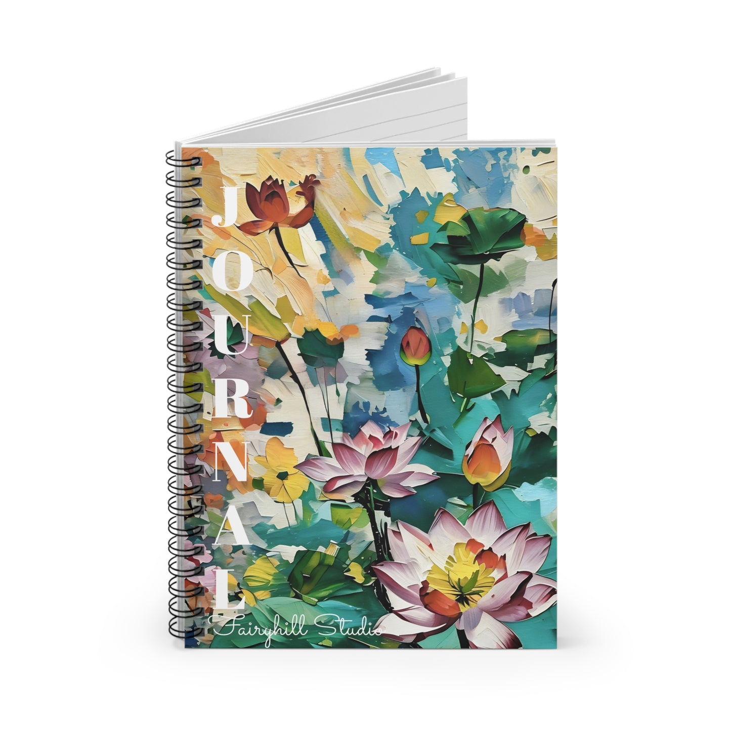 Spiral Notebook - Monet's Garden Pond Lotus Flowers Art