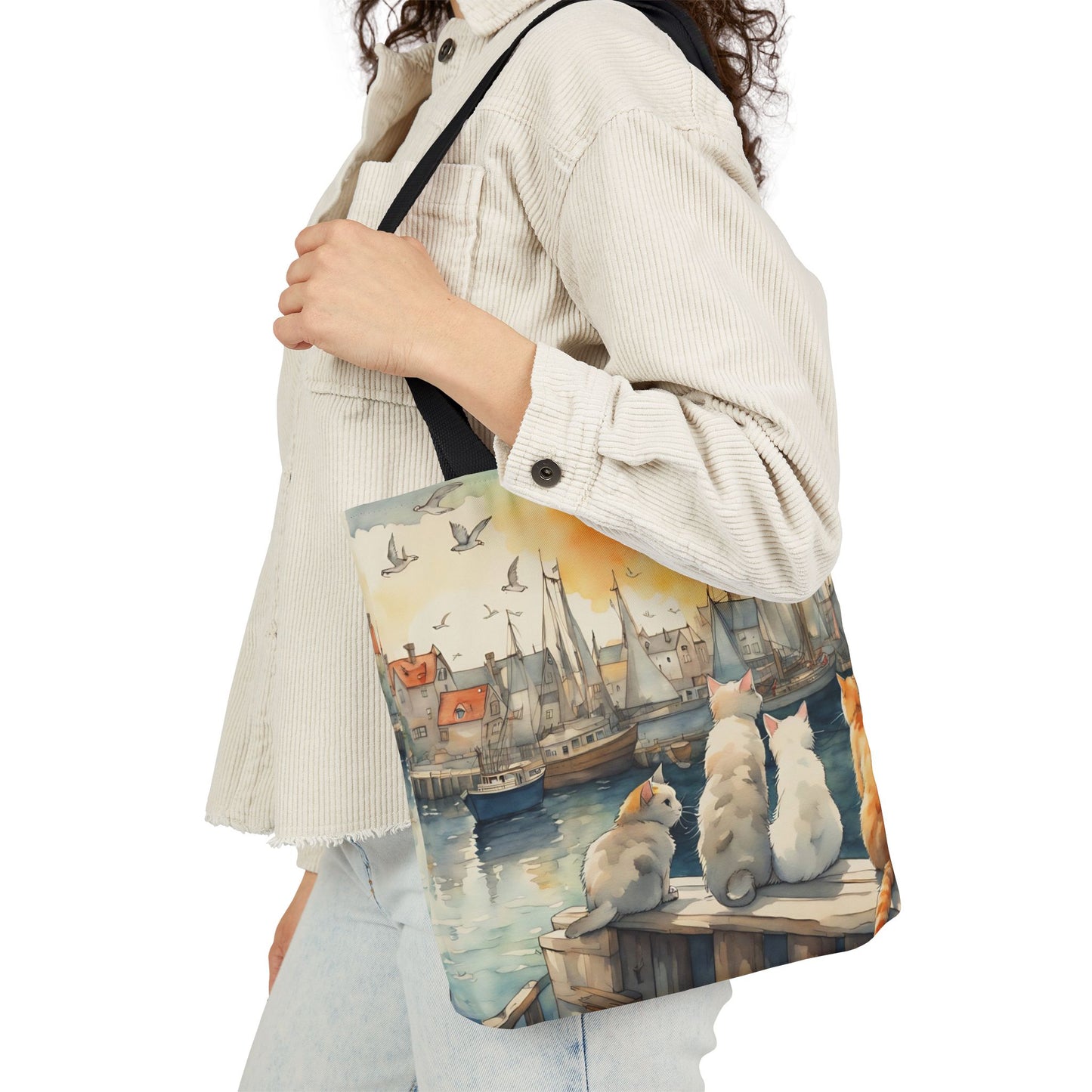 Cats And The City  FairyHill Studio Red phone- Canvas Tote Bag - Perfect for Beach Days, Eco-Friendly Shopping, and Summer Fun!