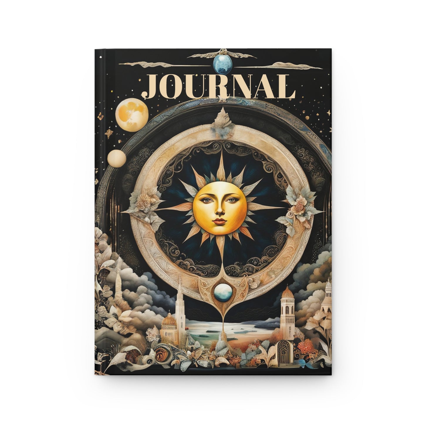 Hardcover Journal Moon and Stars Art Matte
