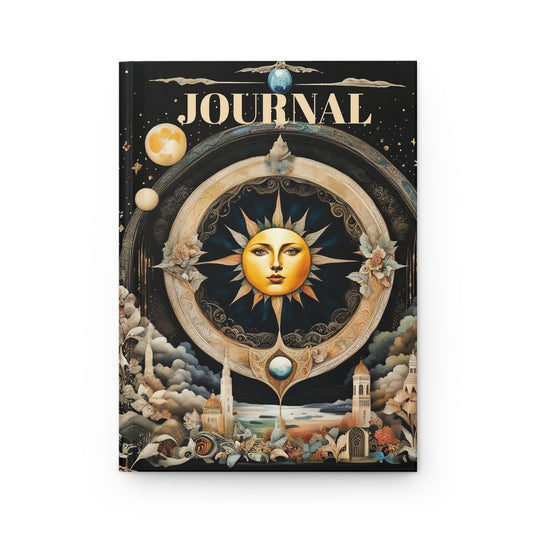 Hardcover Journal Moon and Stars Art Matte
